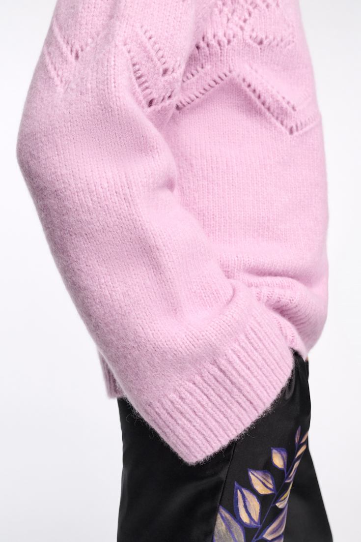 BLOOMING LUXURY pullover Dorothee Schumacher Rundhalspullover aus Kaschmir-Seiden-Garn hibiscus
