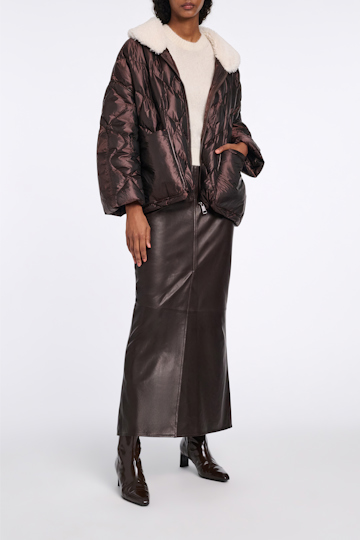 Dorothee Schumacher Rock aus Lammleder black chocolate