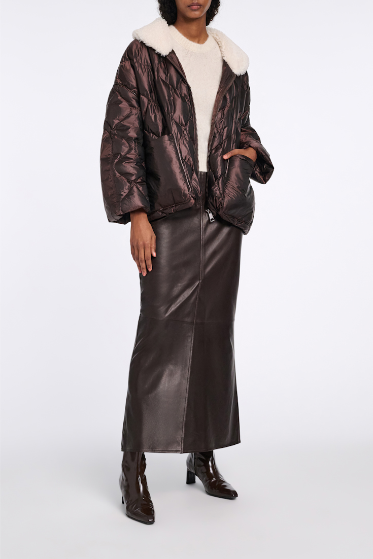 Dorothee Schumacher Rock aus Lammleder black chocolate