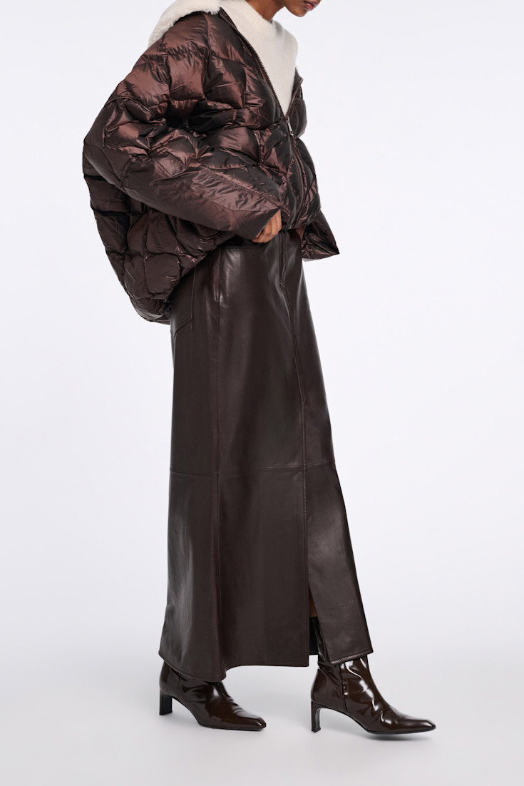 Dorothee Schumacher Rock aus Lammleder black chocolate