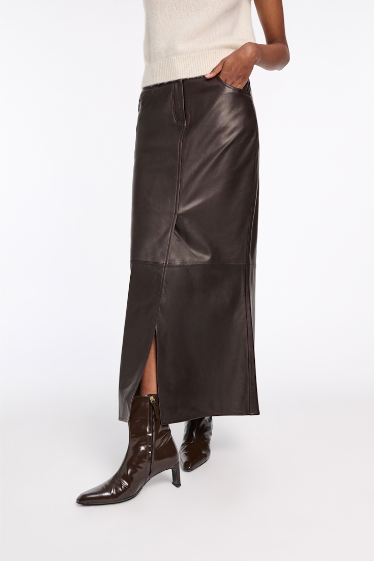Dorothee Schumacher Rock aus Lammleder black chocolate