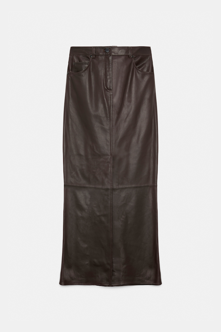 Dorothee Schumacher Rock aus Lammleder black chocolate