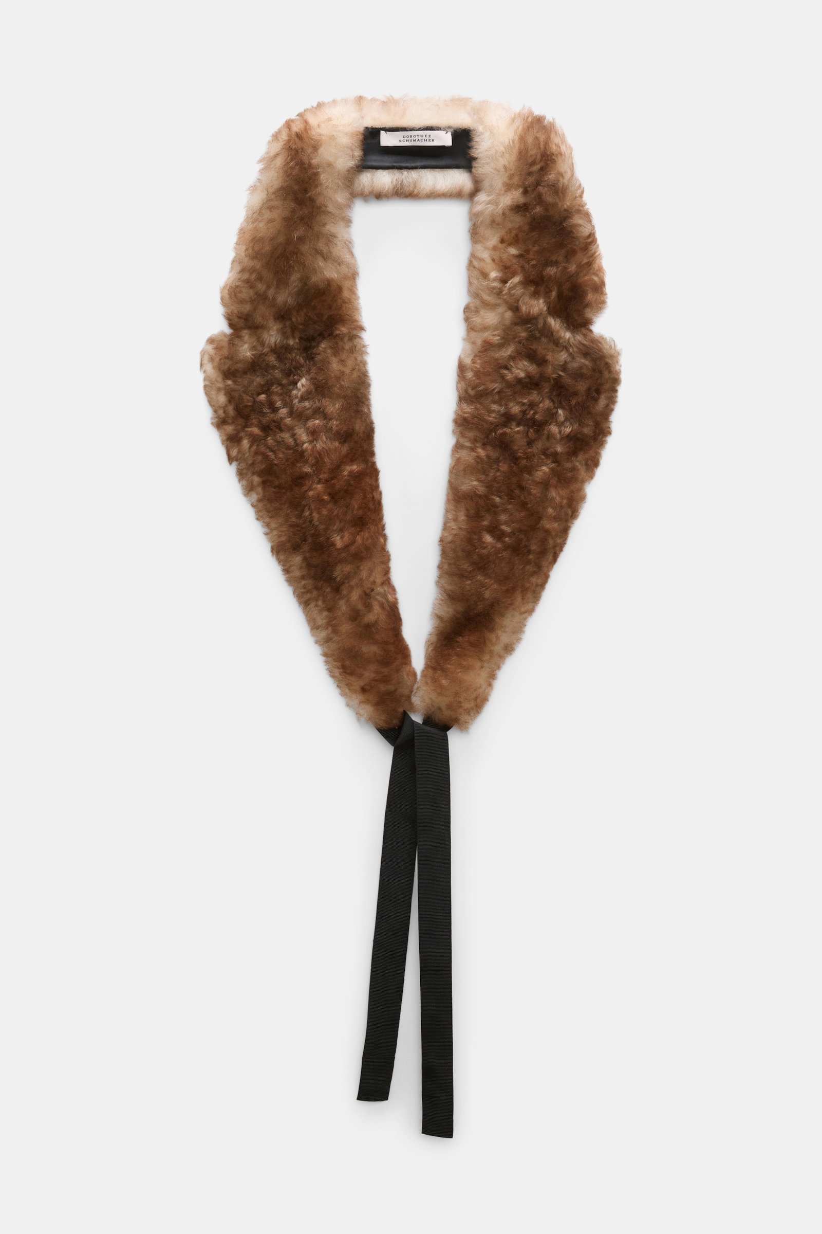 Dorothee Schumacher Lamb fur collar shearling top dye brown