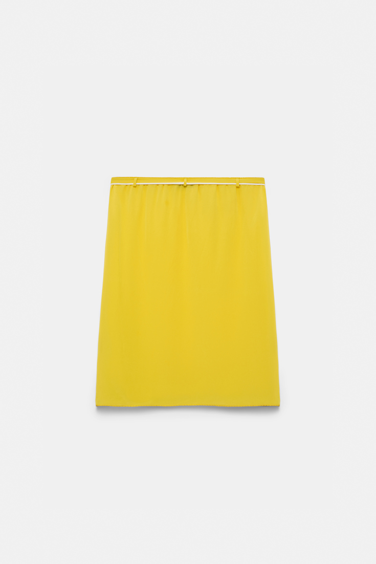 Dorothee Schumacher Silk skirt with XL flower brooch sun