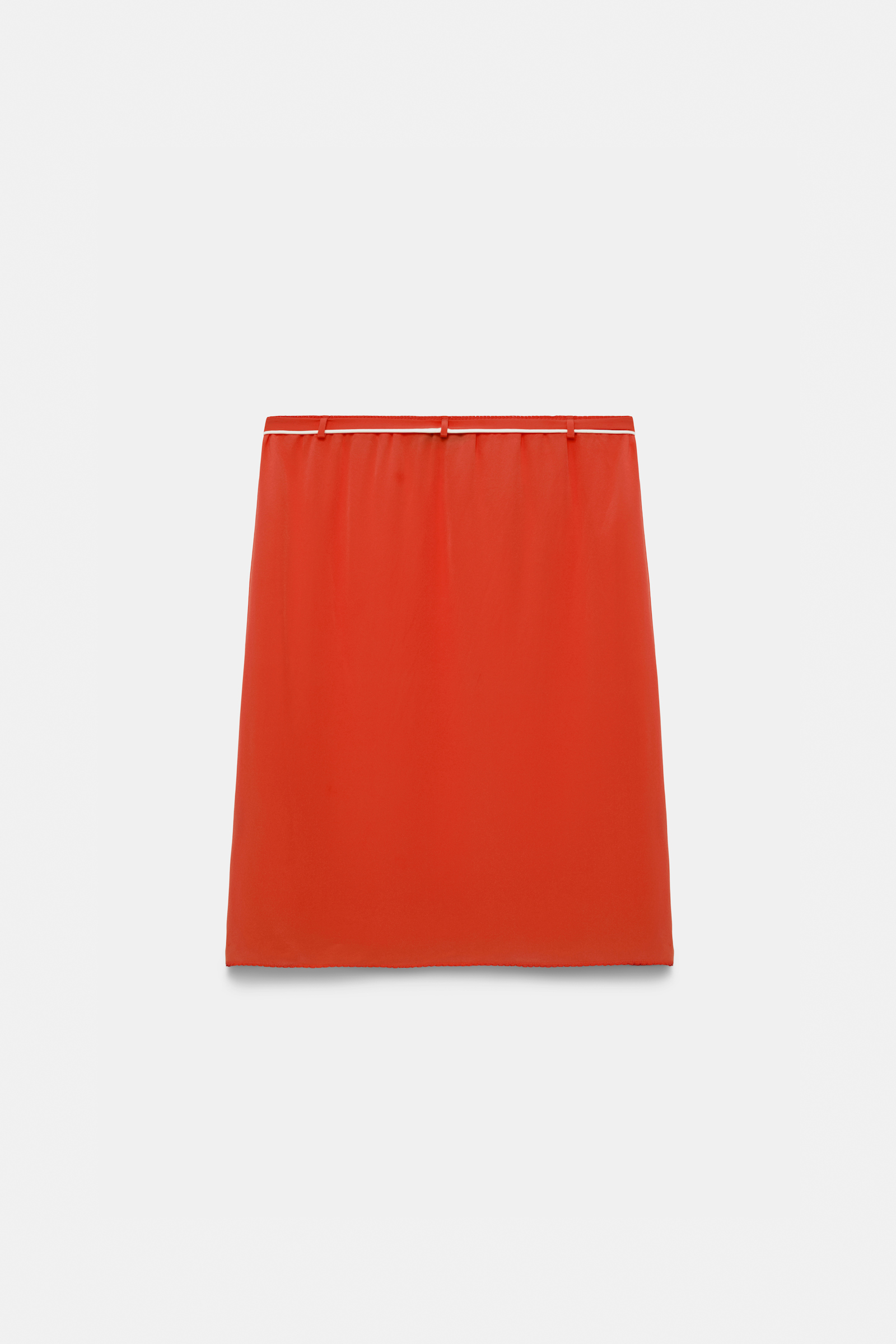 Dorothee Schumacher Seidenrock mit Maxi-Blumenbrosche orange