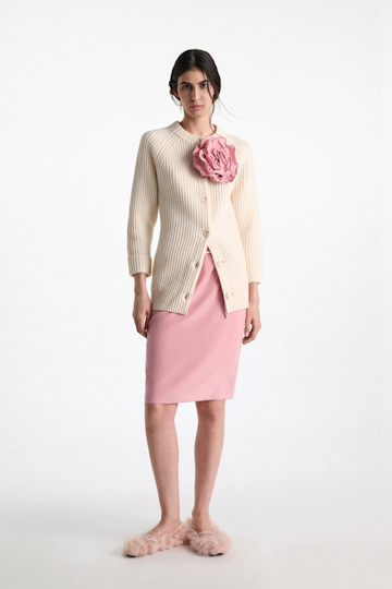 Dorothee Schumacher Silk skirt-tube top hybrid with brooch Rose