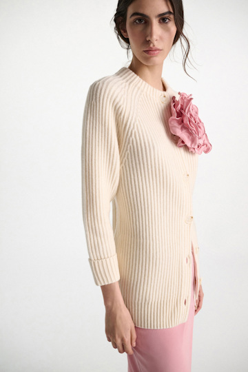 Dorothee Schumacher Silk skirt-tube top hybrid with brooch Rose