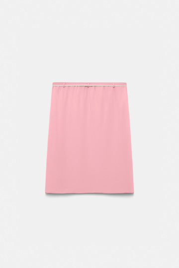 Dorothee Schumacher Silk skirt-tube top hybrid with brooch Rose