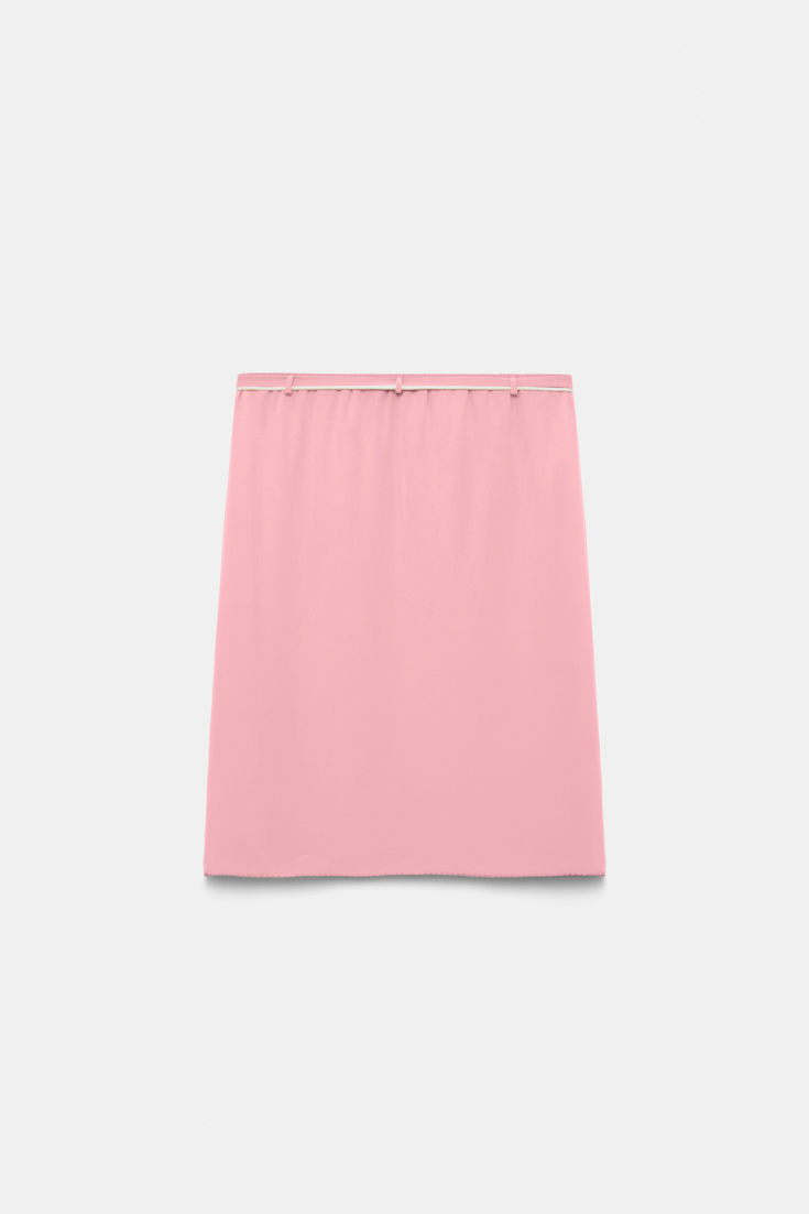 Dorothee Schumacher Silk skirt with XL flower brooch Rose