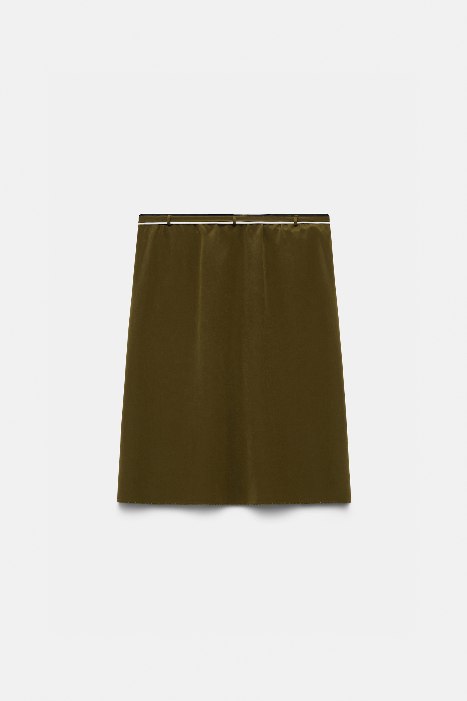 Dorothee Schumacher Silk skirt with XL flower brooch dark brown