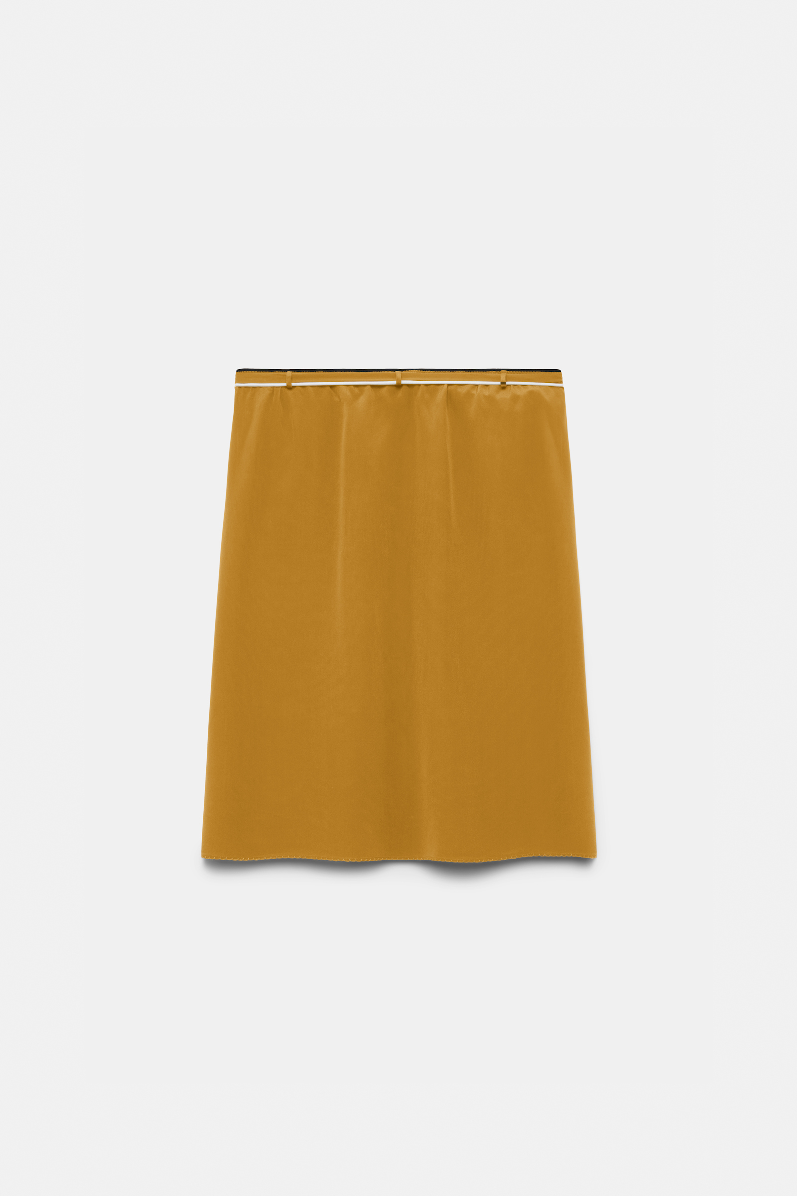 Dorothee Schumacher Silk skirt with XL flower brooch curry