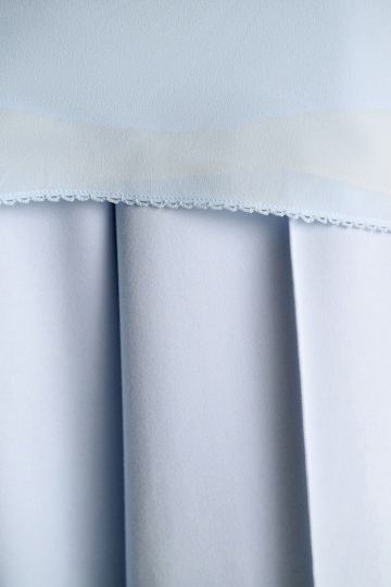 Dorothee Schumacher Silk skirt-tube top hybrid with brooch sky