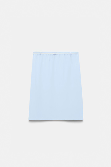Dorothee Schumacher Silk skirt-tube top hybrid with brooch sky