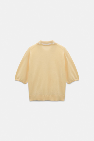 Dorothee Schumacher Knit polo shirt with embroidery pastis