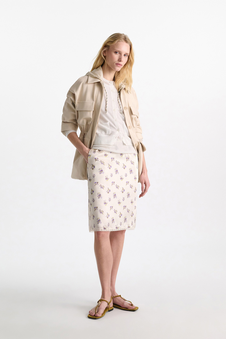 Dorothee Schumacher Twinset aus Baumwoll-Stretch eggshell