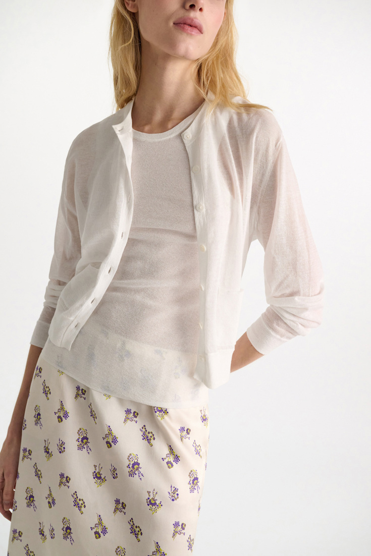 Dorothee Schumacher Twinset aus Baumwoll-Stretch eggshell