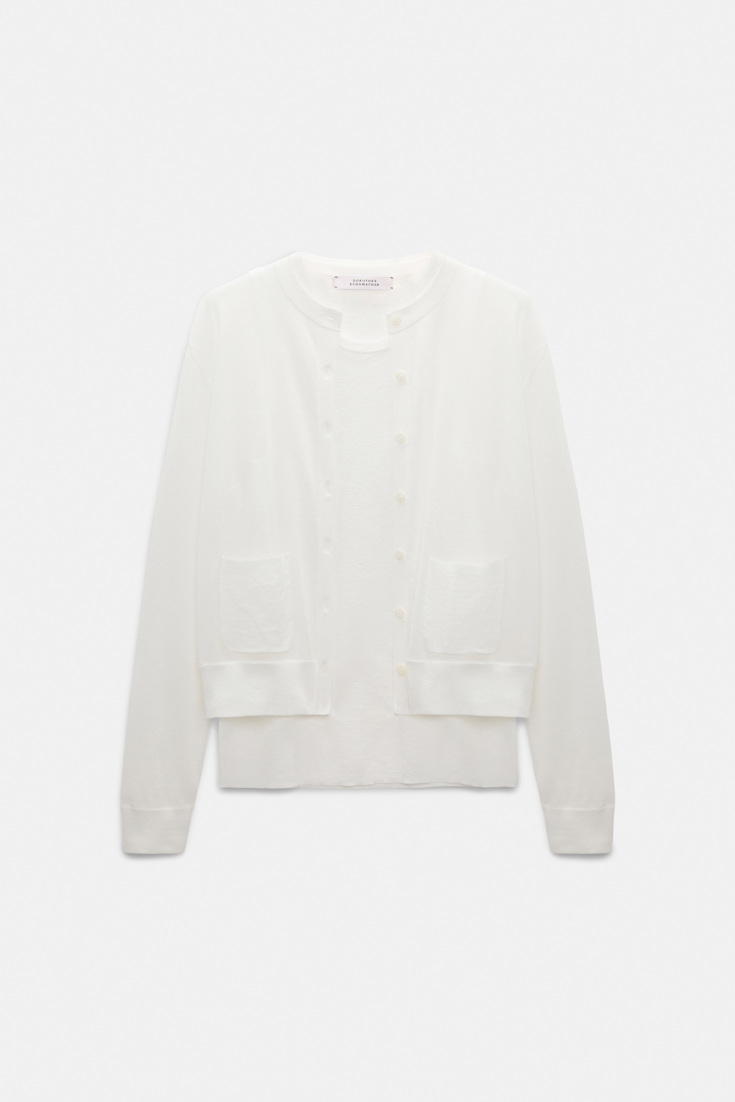 Dorothee Schumacher Twinset aus Baumwoll-Stretch eggshell