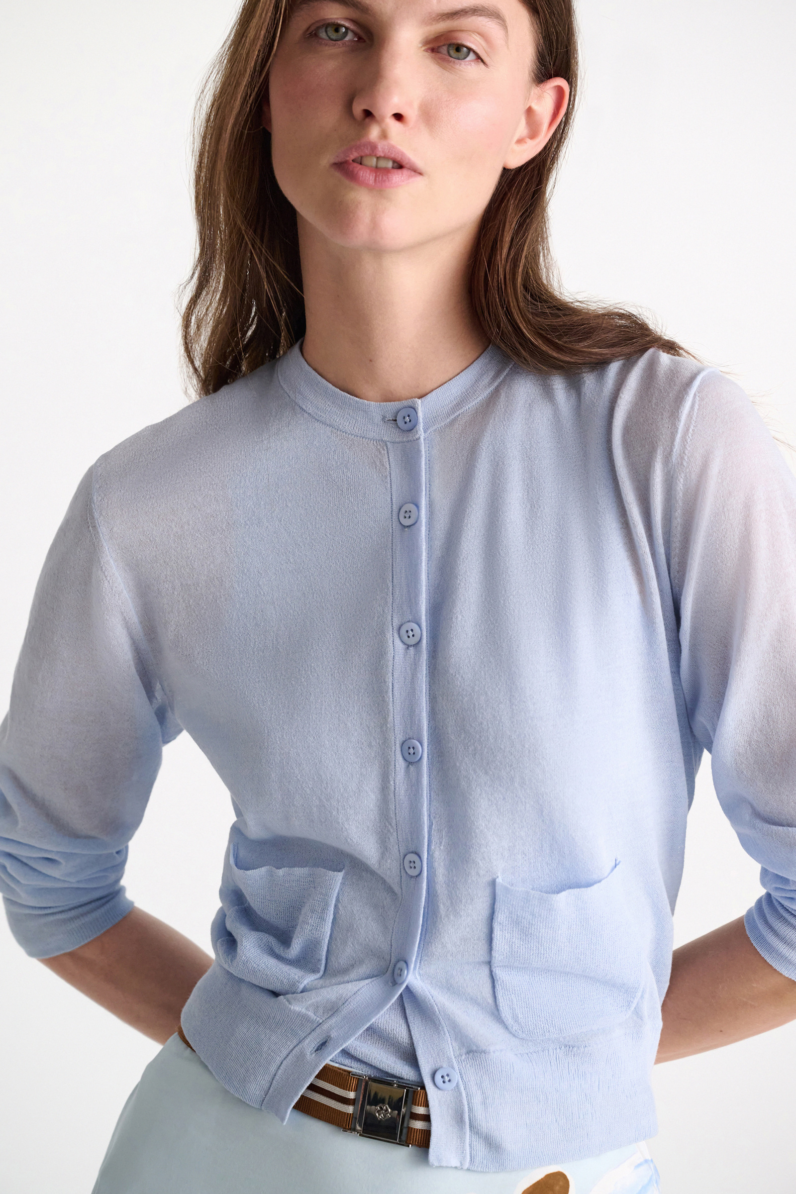 Dorothee Schumacher Twinset aus Baumwoll-Stretch oxford blue