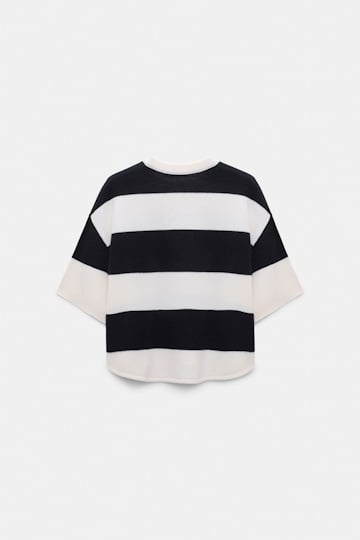 Dorothee Schumacher Merino-cashmere striped knit top white navy