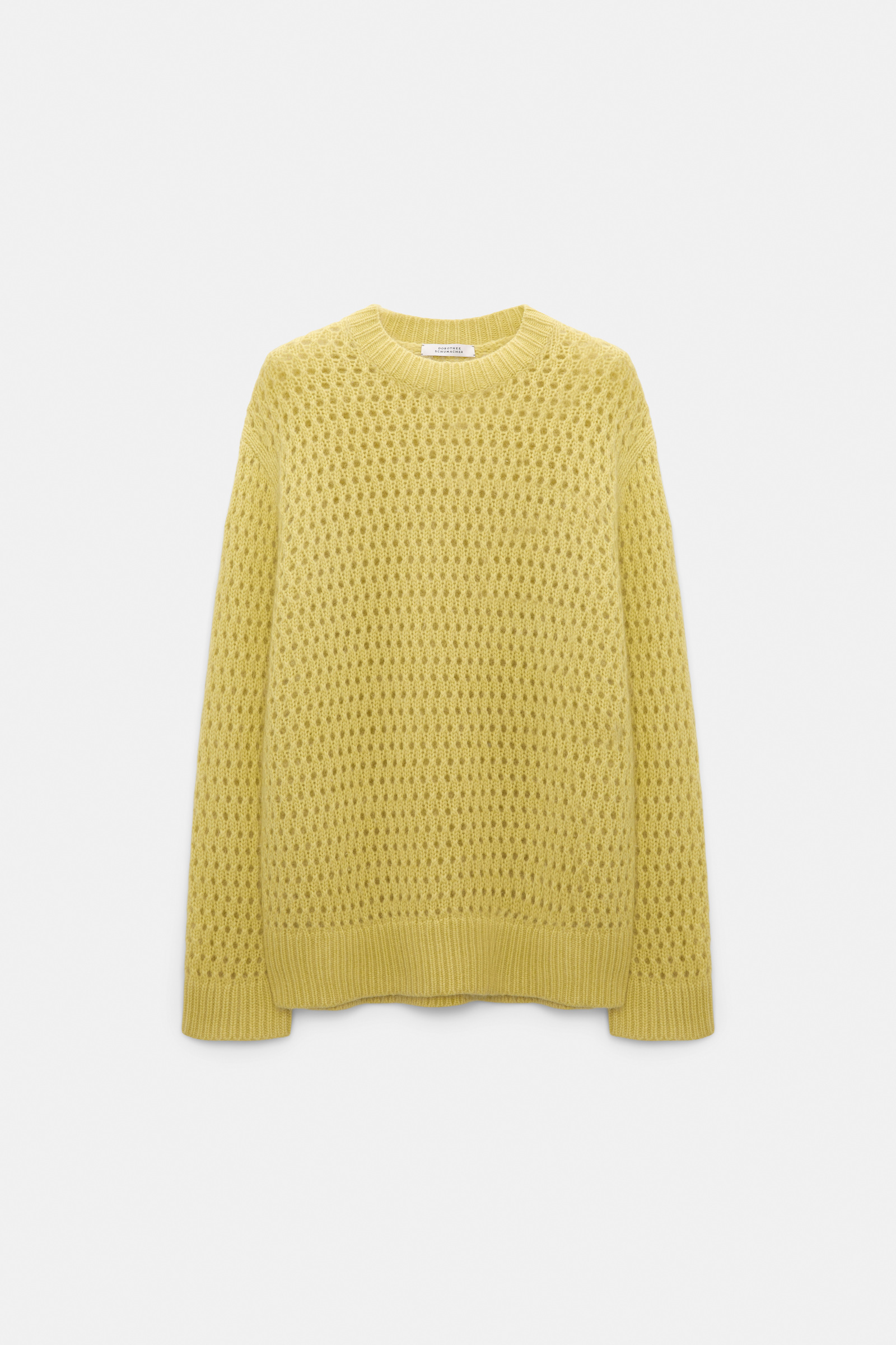 Dorothee Schumacher Open knit Merino-cashmere pullover goldfinch