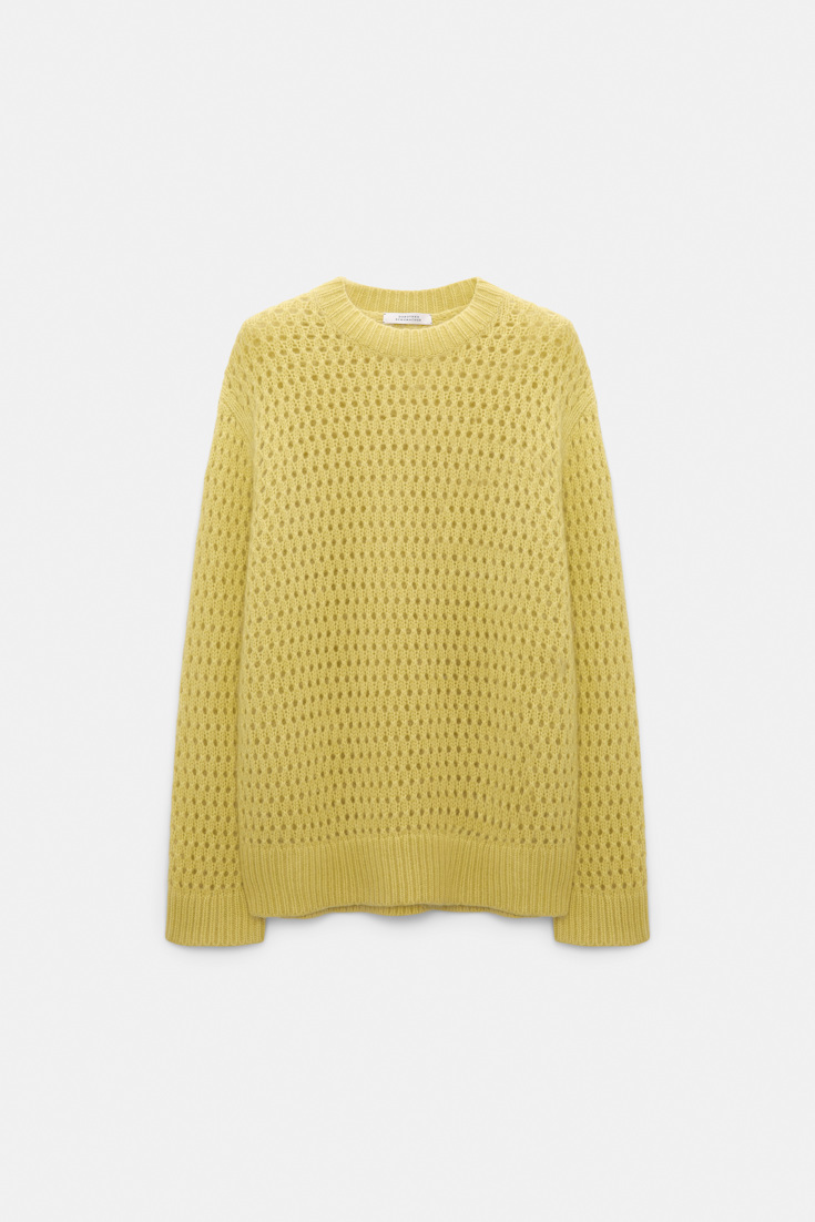 Dorothee Schumacher Open knit Merino-cashmere pullover goldfinch