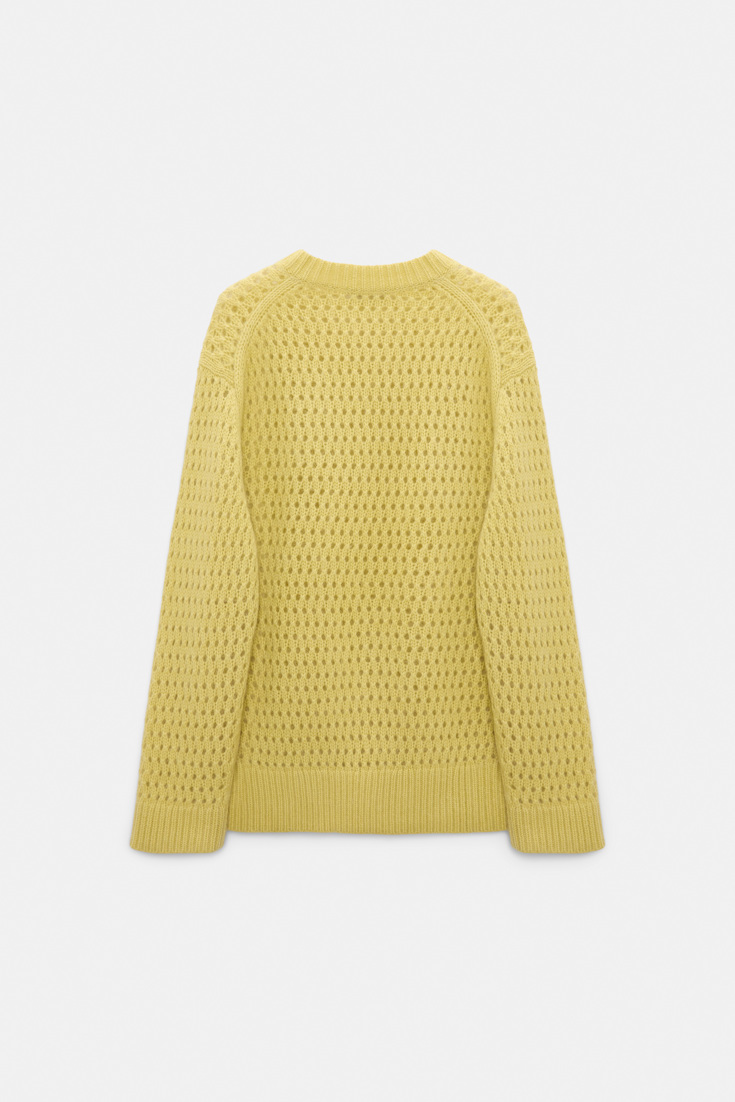 Dorothee Schumacher Open knit Merino-cashmere pullover goldfinch