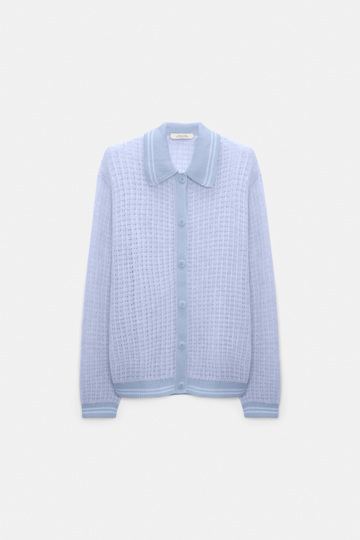 Dorothee Schumacher Open pointelle cardigan with collar violet