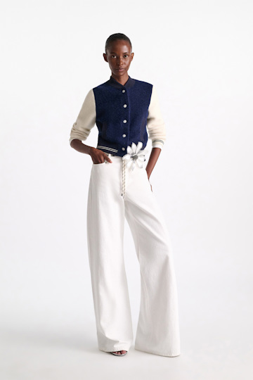 Dorothee Schumacher Two-tone bomber jacket navy white