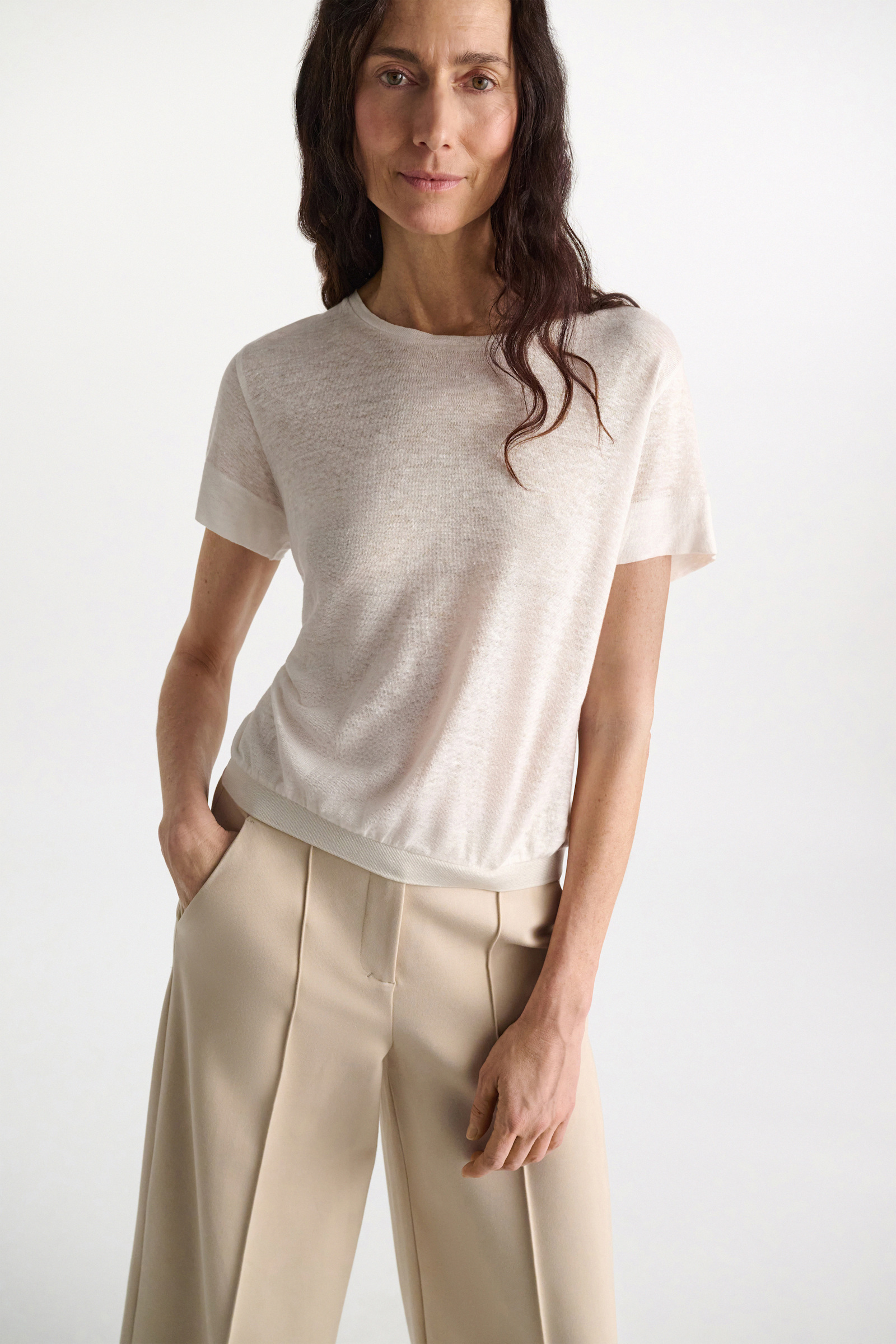 Dorothee Schumacher Shirt mit Strickbündchen camellia white