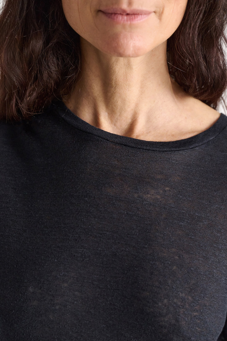 Dorothee Schumacher Shirt mit Strickbündchen dark navy