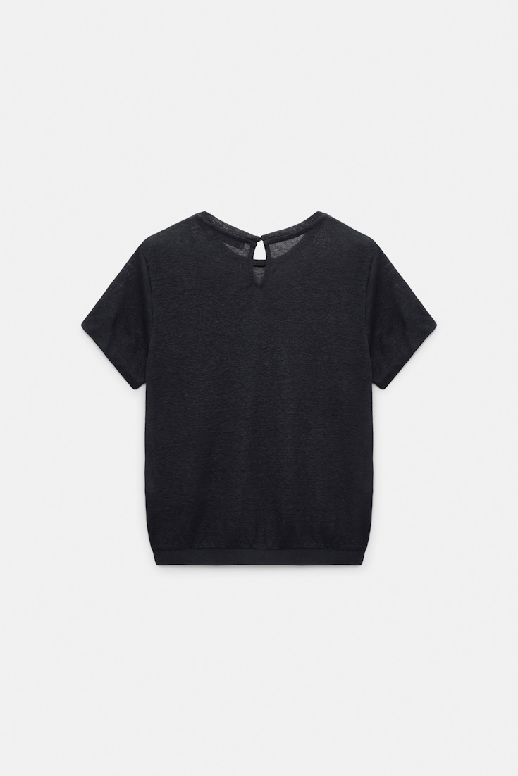 Dorothee Schumacher Shirt mit Strickbündchen dark navy