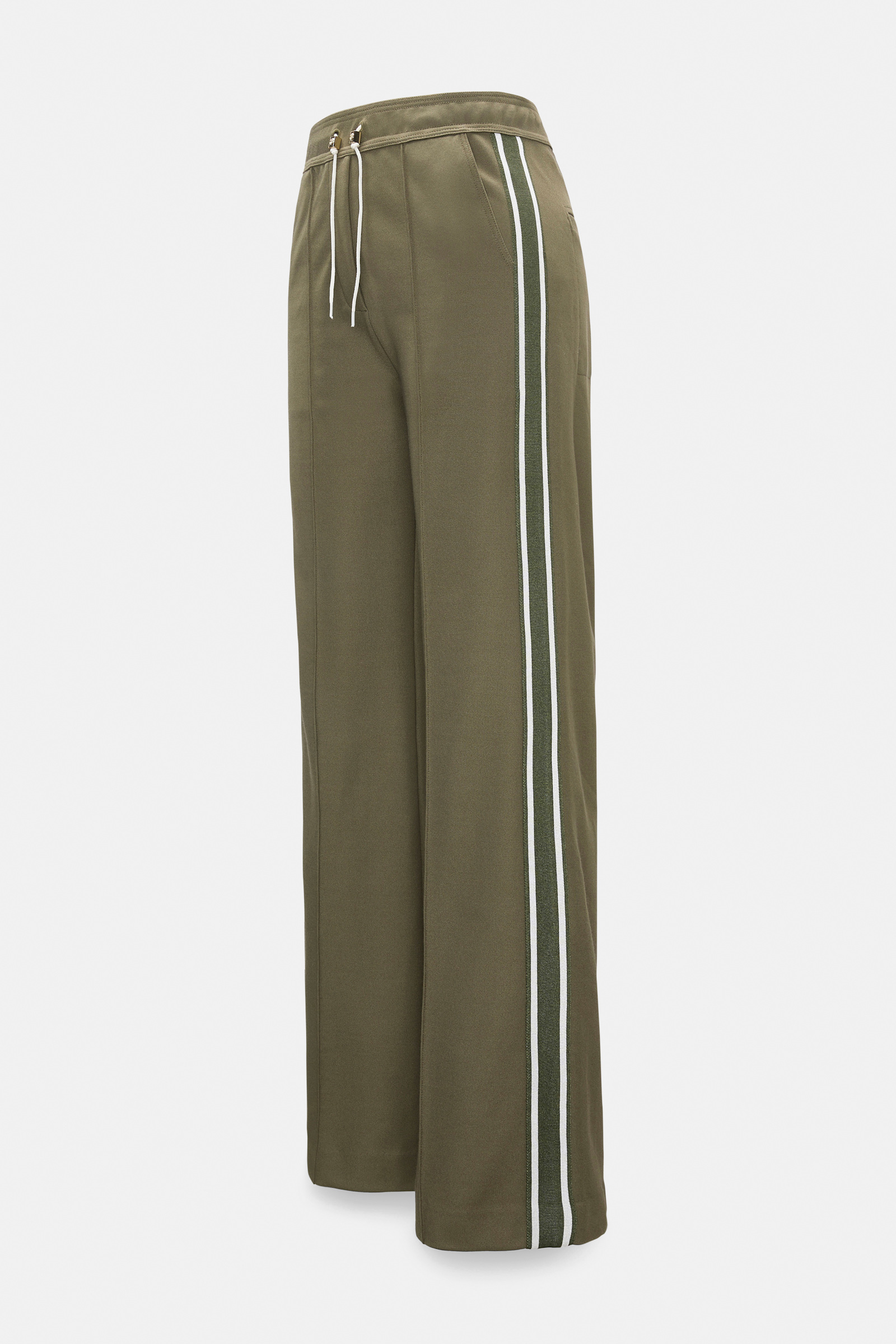 Dorothee Schumacher Trackpants mit gestricktem Seitenstreifen dark oliv