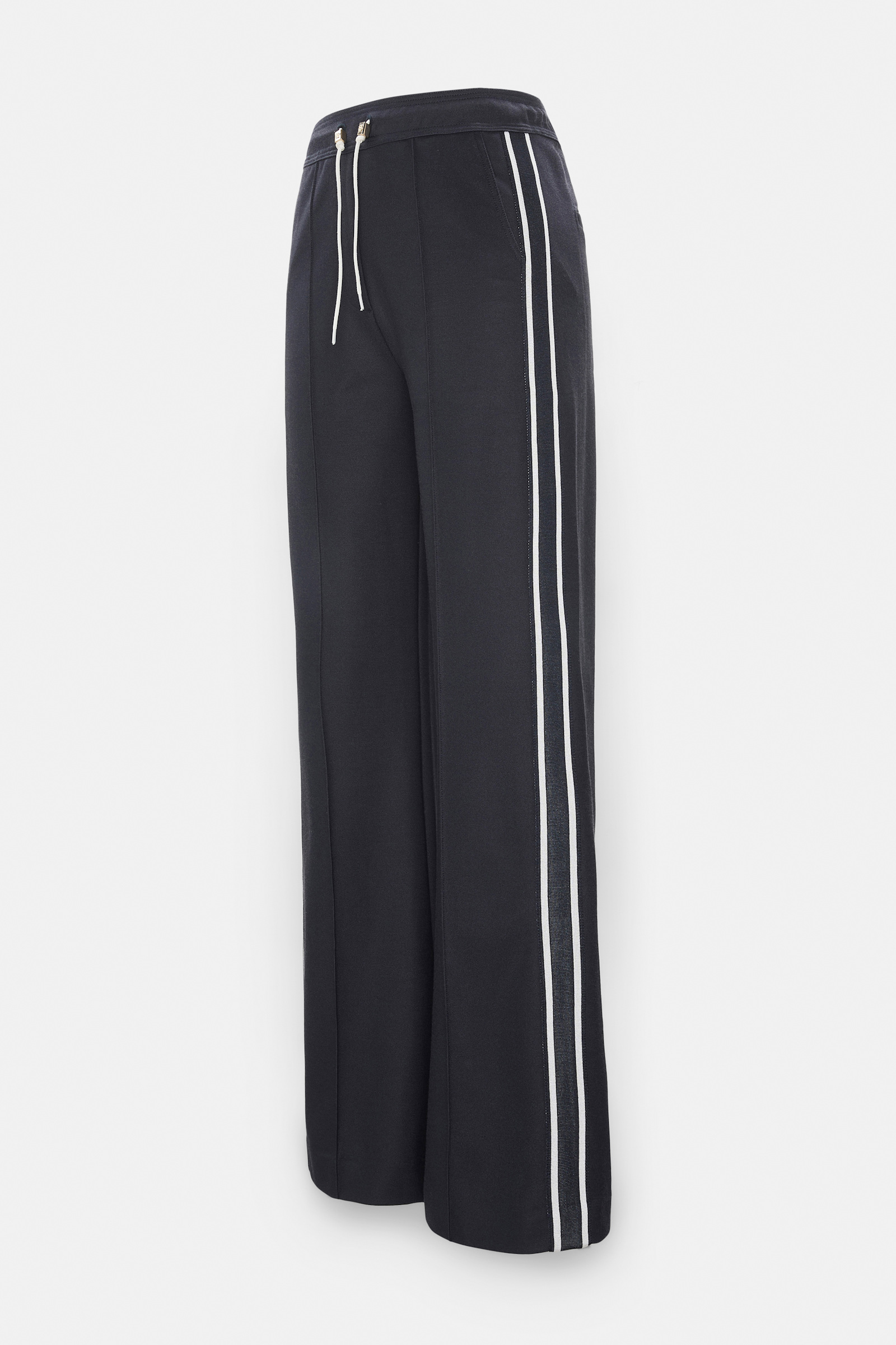 Dorothee Schumacher Track pants with knit side stripes dark navy