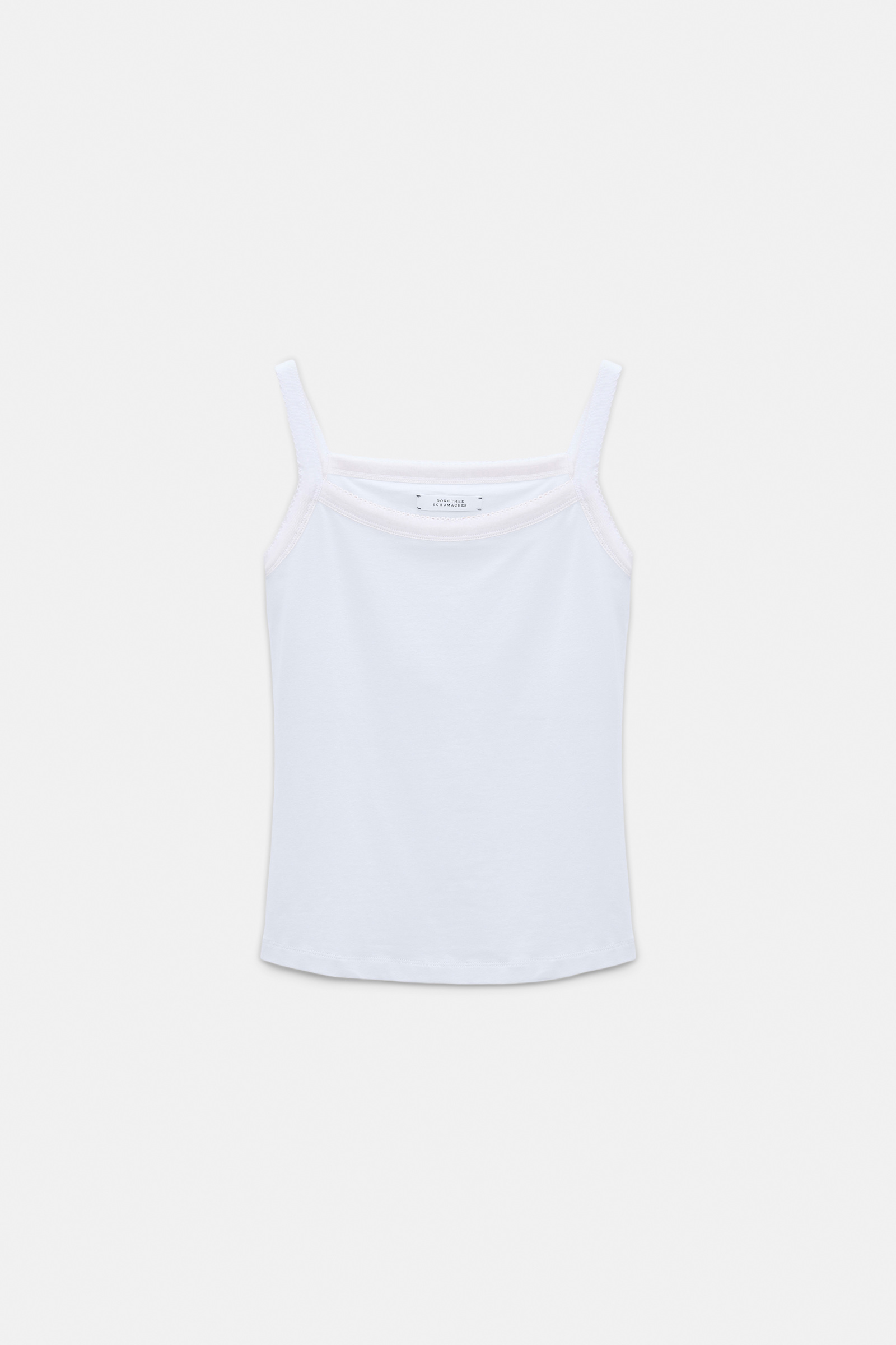 Dorothee Schumacher Stretch cotton tank top with contrast trim camellia white