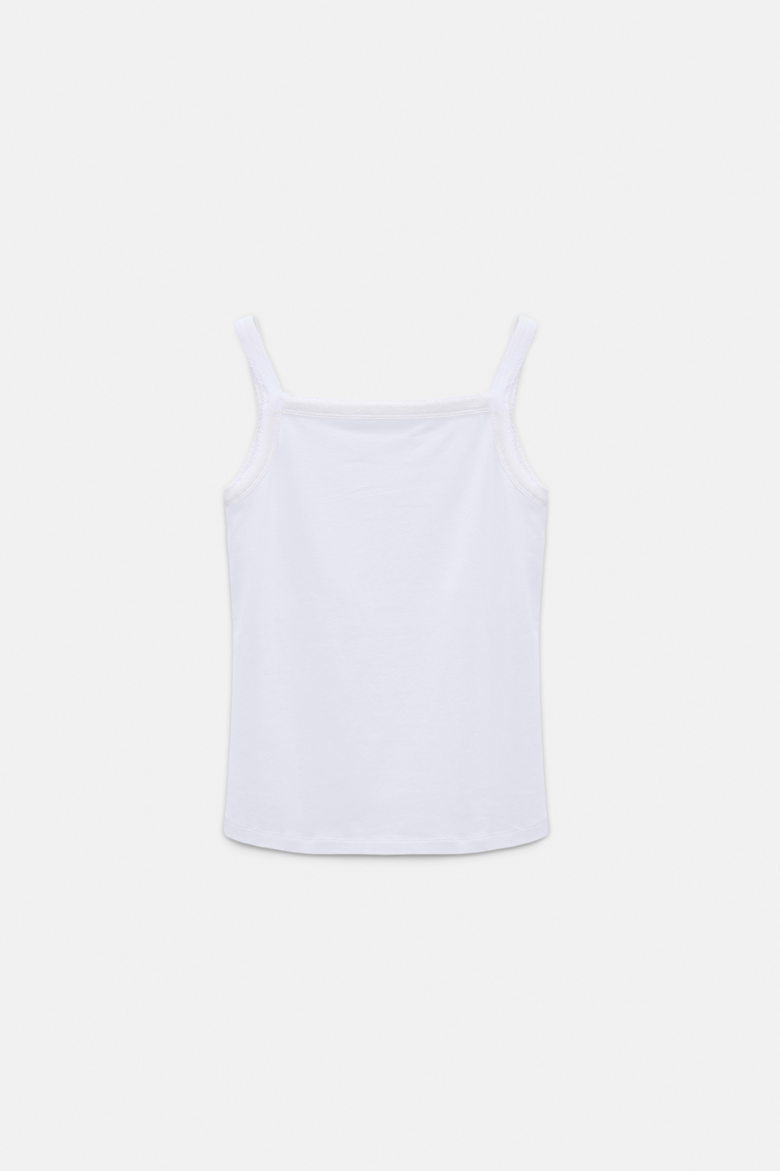 Dorothee Schumacher Stretch cotton tank top with contrast trim camellia white