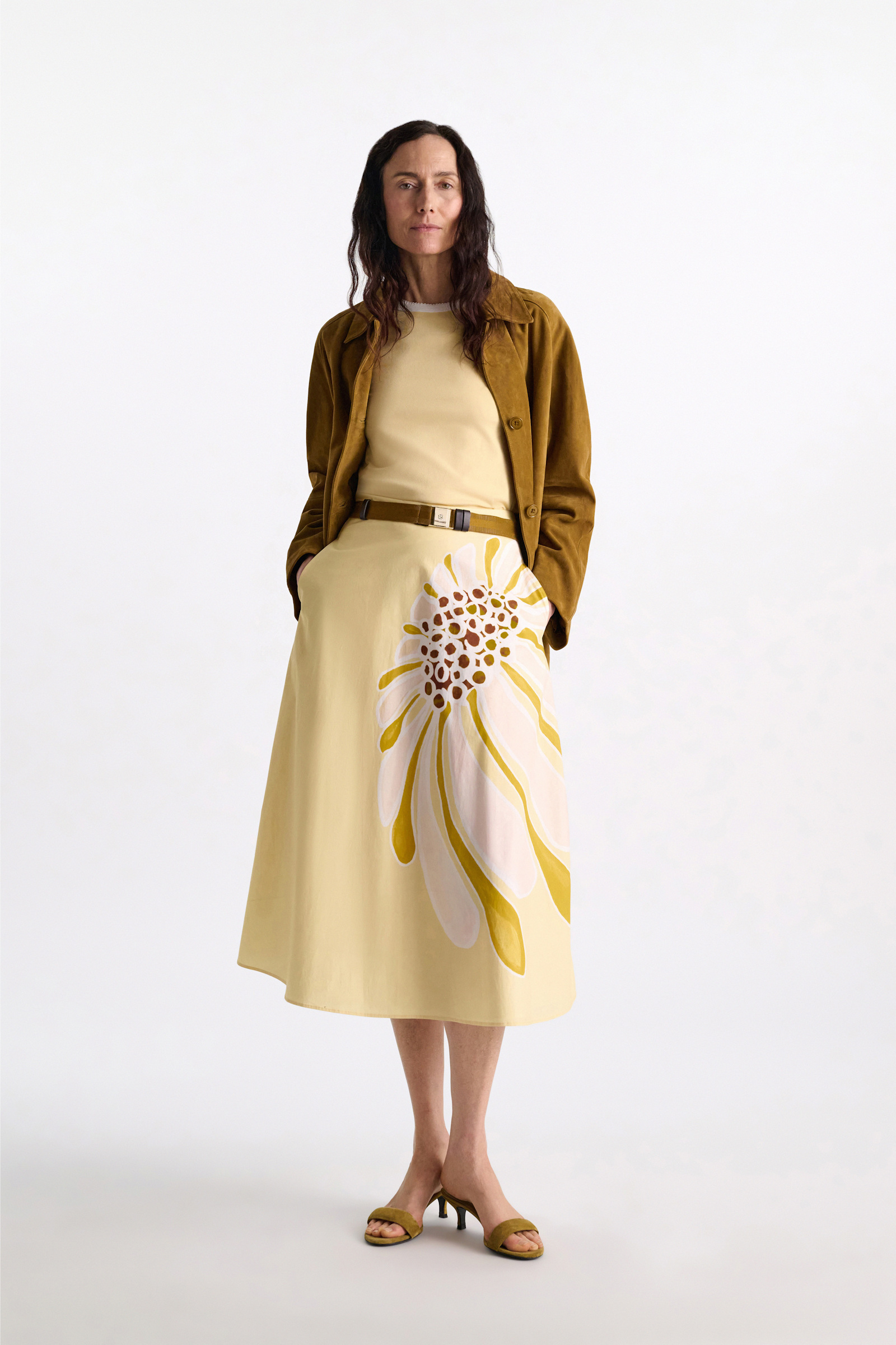 Dorothee Schumacher Stretch cotton shrunken T-shirt with contrast trim bisquit