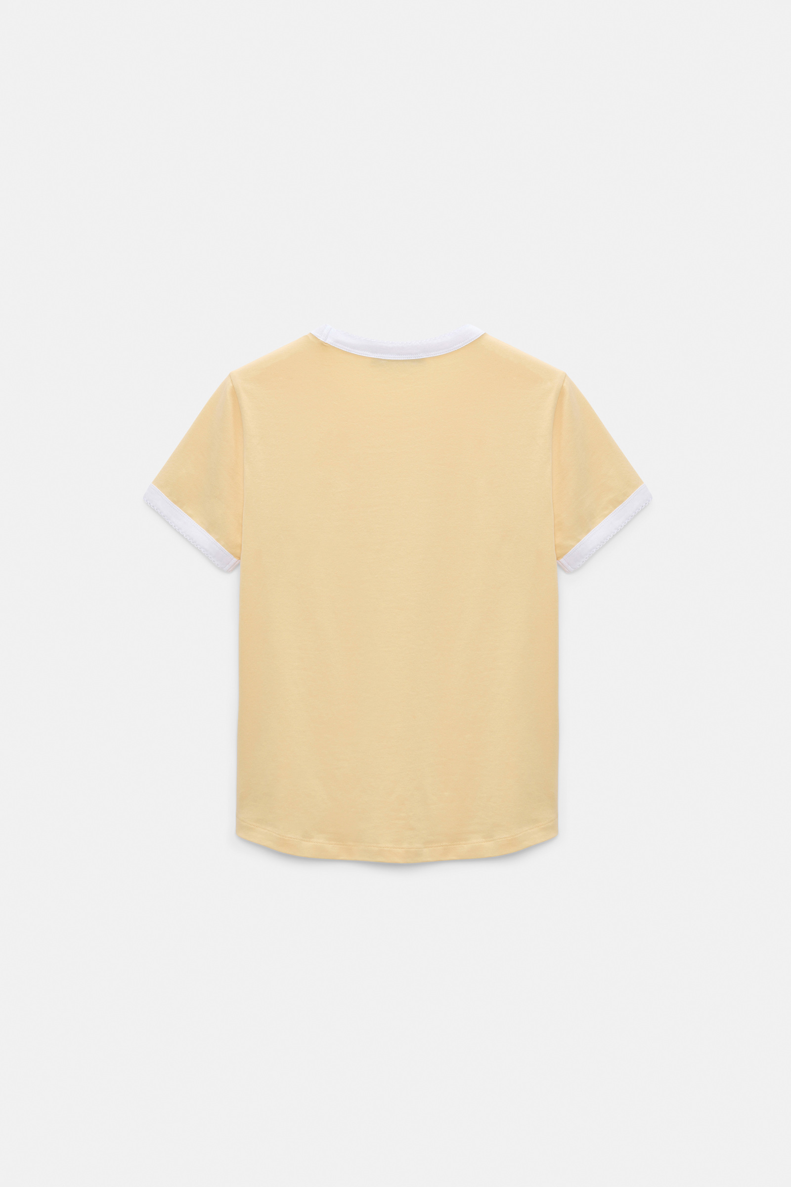 Dorothee Schumacher Stretch cotton shrunken T-shirt with contrast trim bisquit