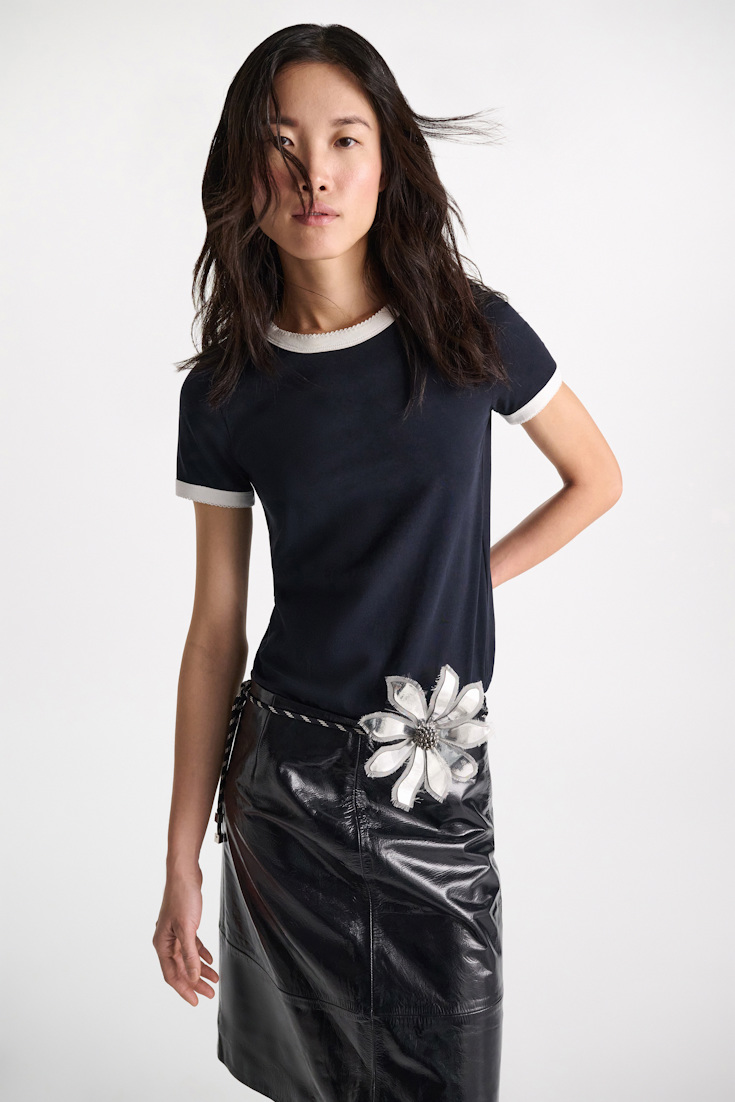 Dorothee Schumacher T-Shirt mit kontrastierendem Einfass dark navy