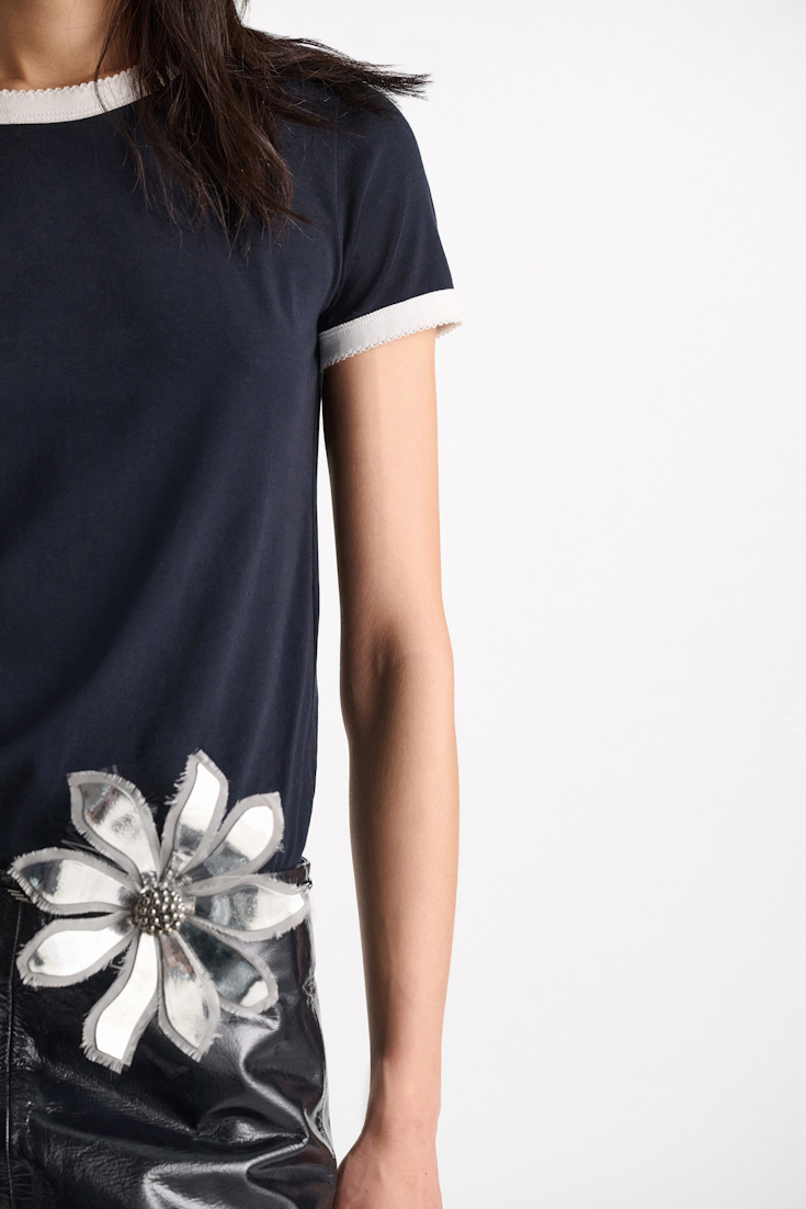 Dorothee Schumacher T-Shirt mit kontrastierendem Einfass dark navy