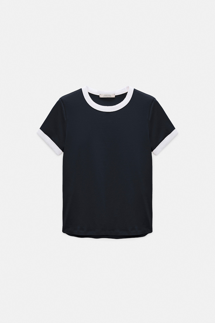 Dorothee Schumacher T-Shirt mit kontrastierendem Einfass dark navy