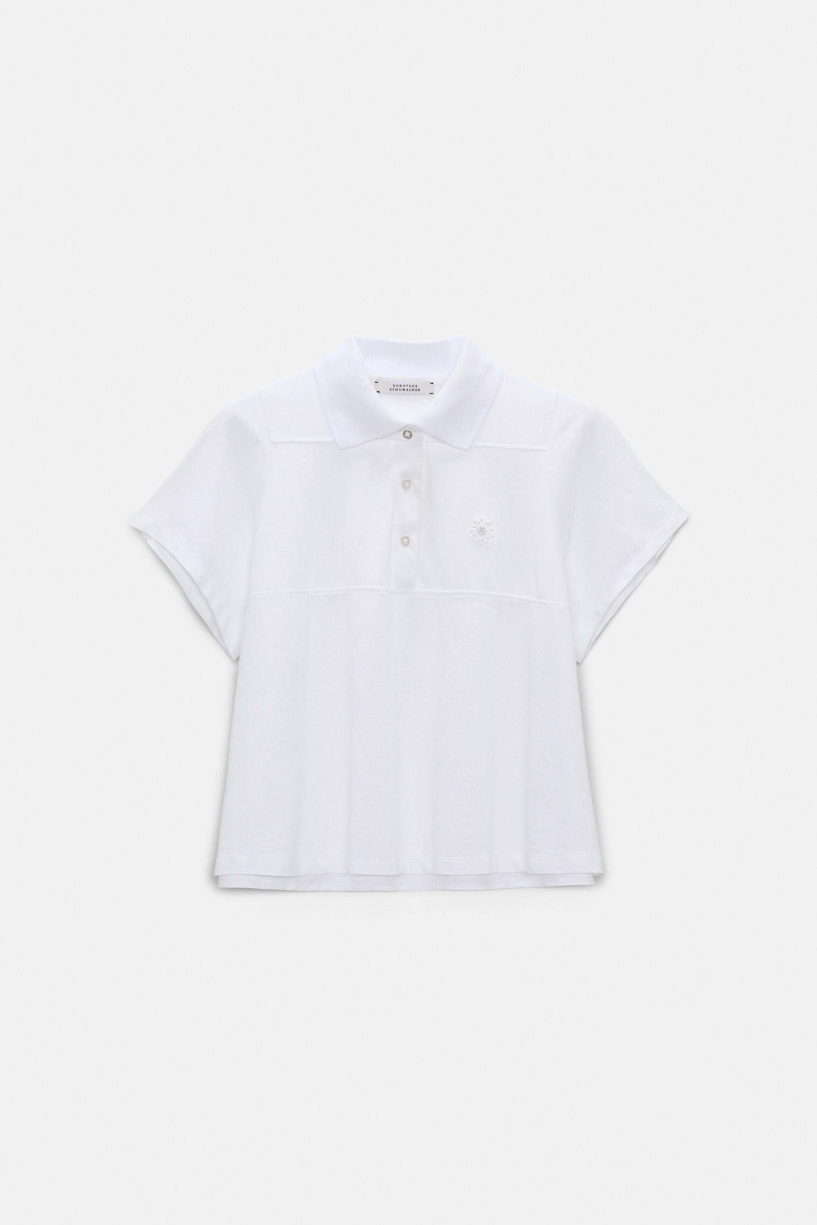 Dorothee Schumacher Polo shirt with D-rose embroidery pure white
