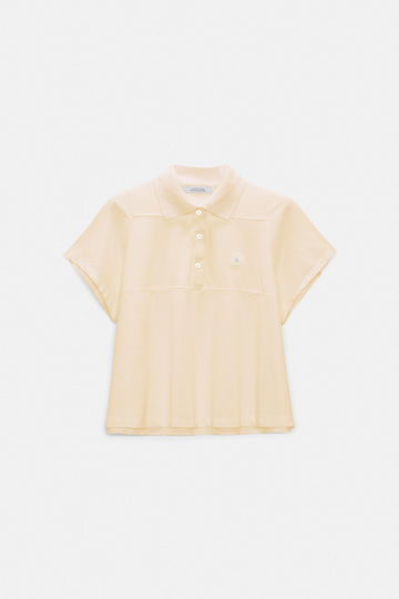 Dorothee Schumacher Polo shirt with D-rose embroidery powder pastis