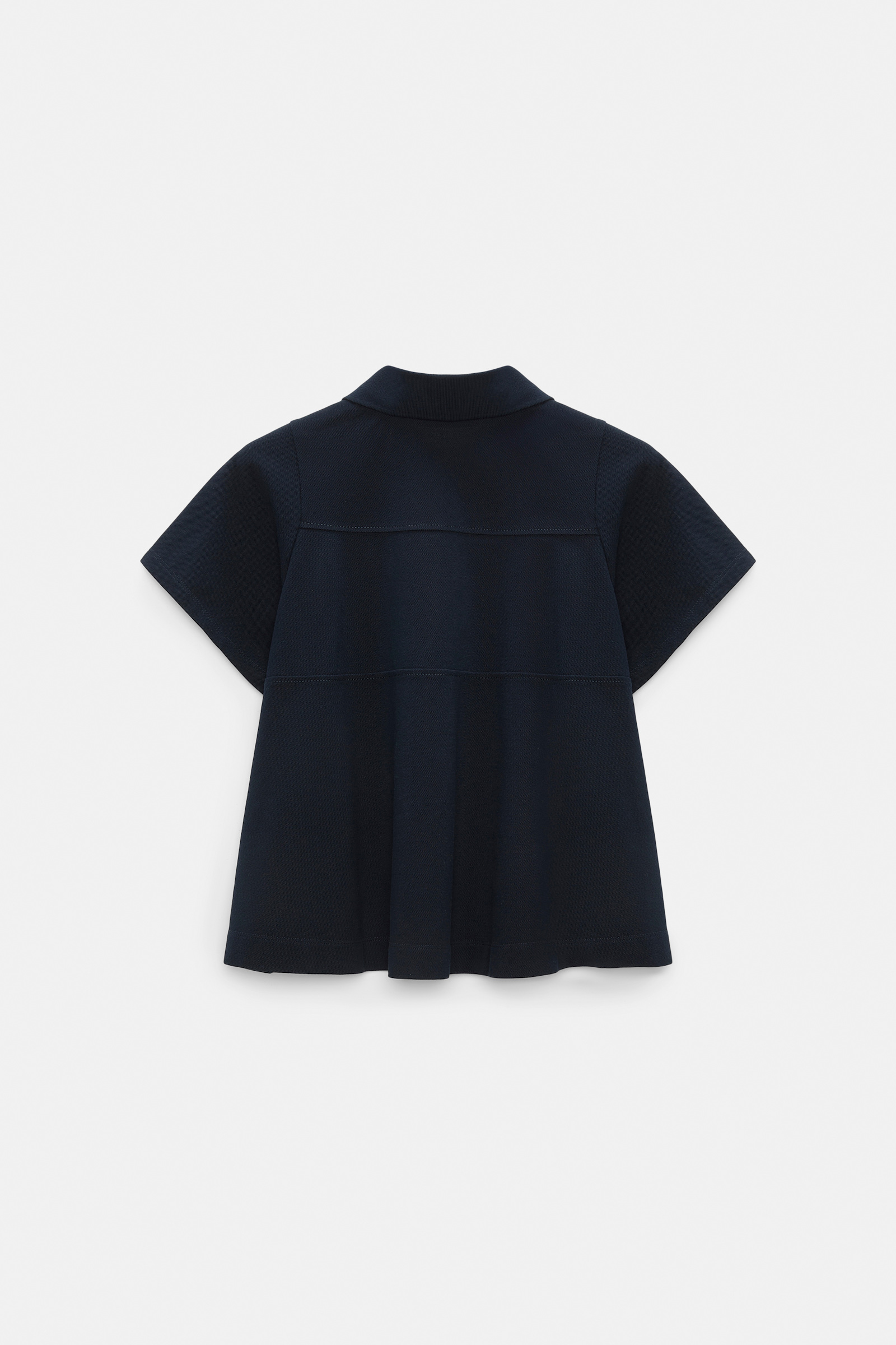 Dorothee Schumacher Polo shirt with D-rose embroidery dark navy