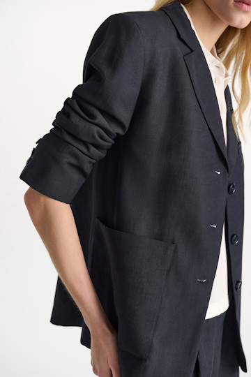 Dorothee Schumacher Technical linen blazer dark navy