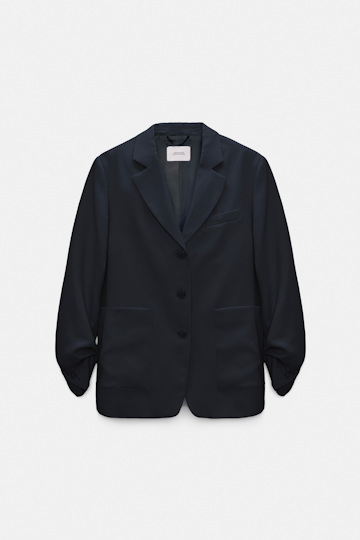Dorothee Schumacher Technical linen blazer dark navy