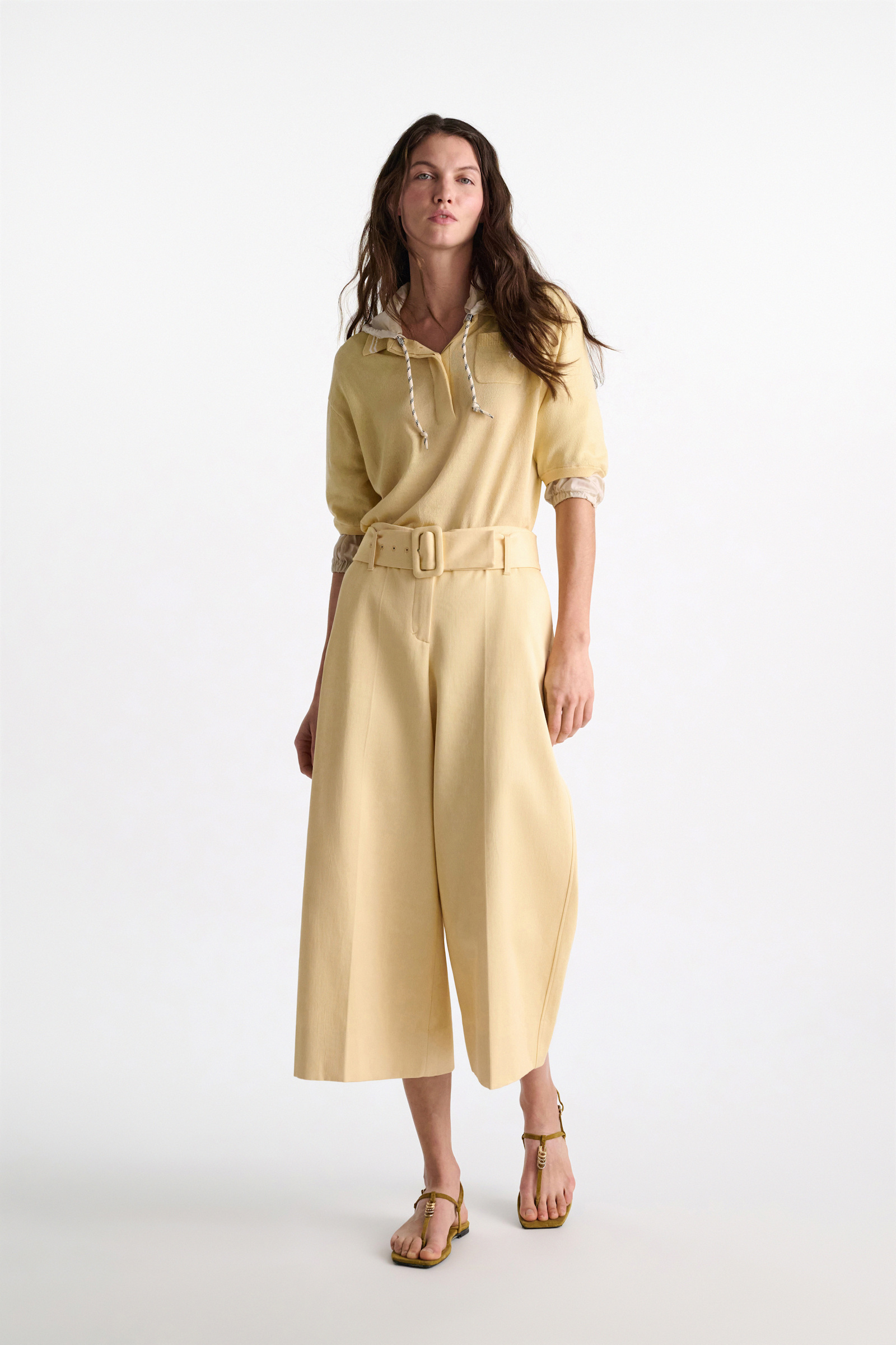 Dorothee Schumacher High-waisted cotton culottes bisquit