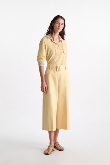 Dorothee Schumacher High-waisted cotton culottes bisquit