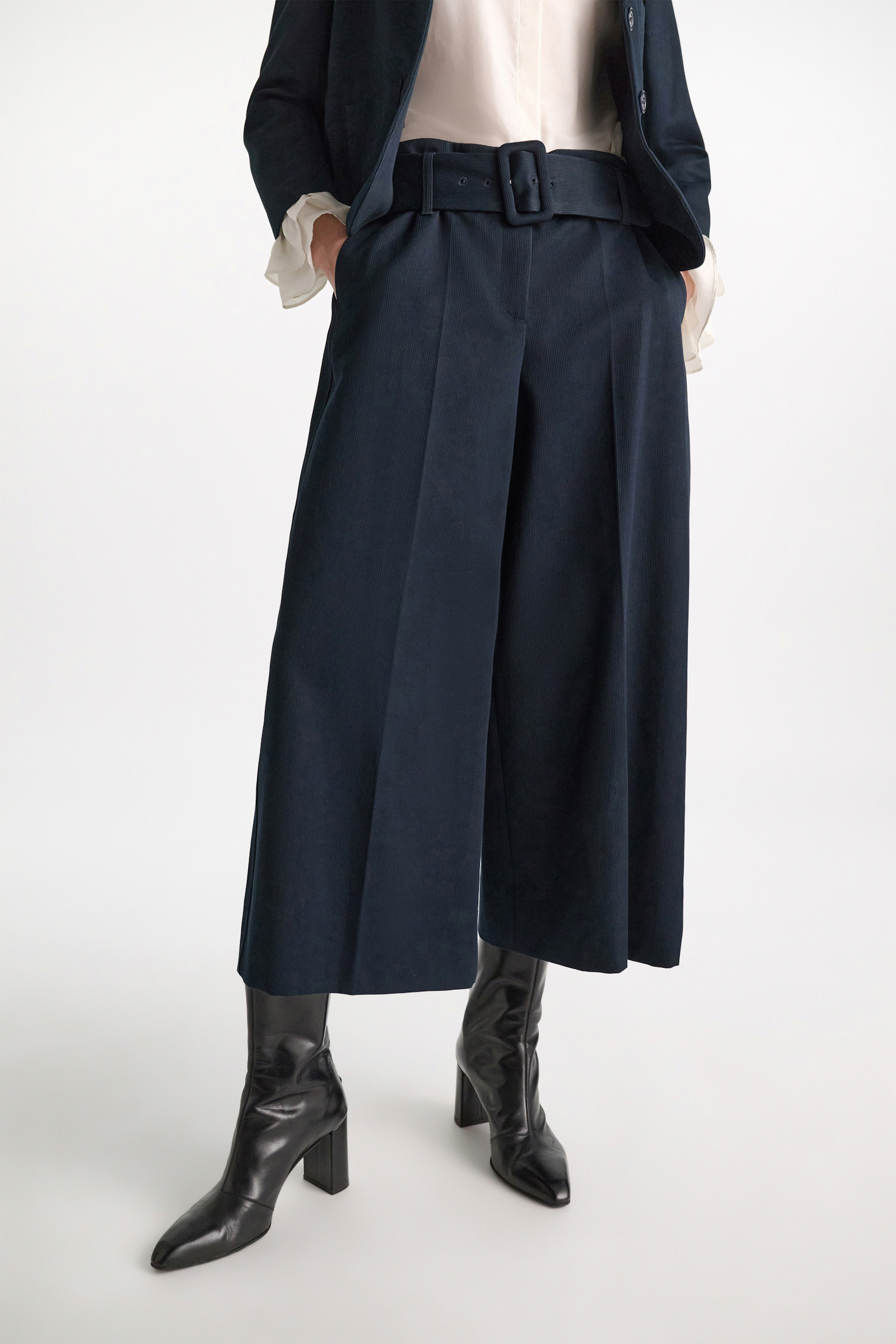Dorothee Schumacher High-waisted cotton culottes dark navy