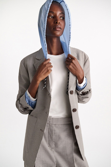 Dorothee Schumacher Technical linen blazer white & walnut