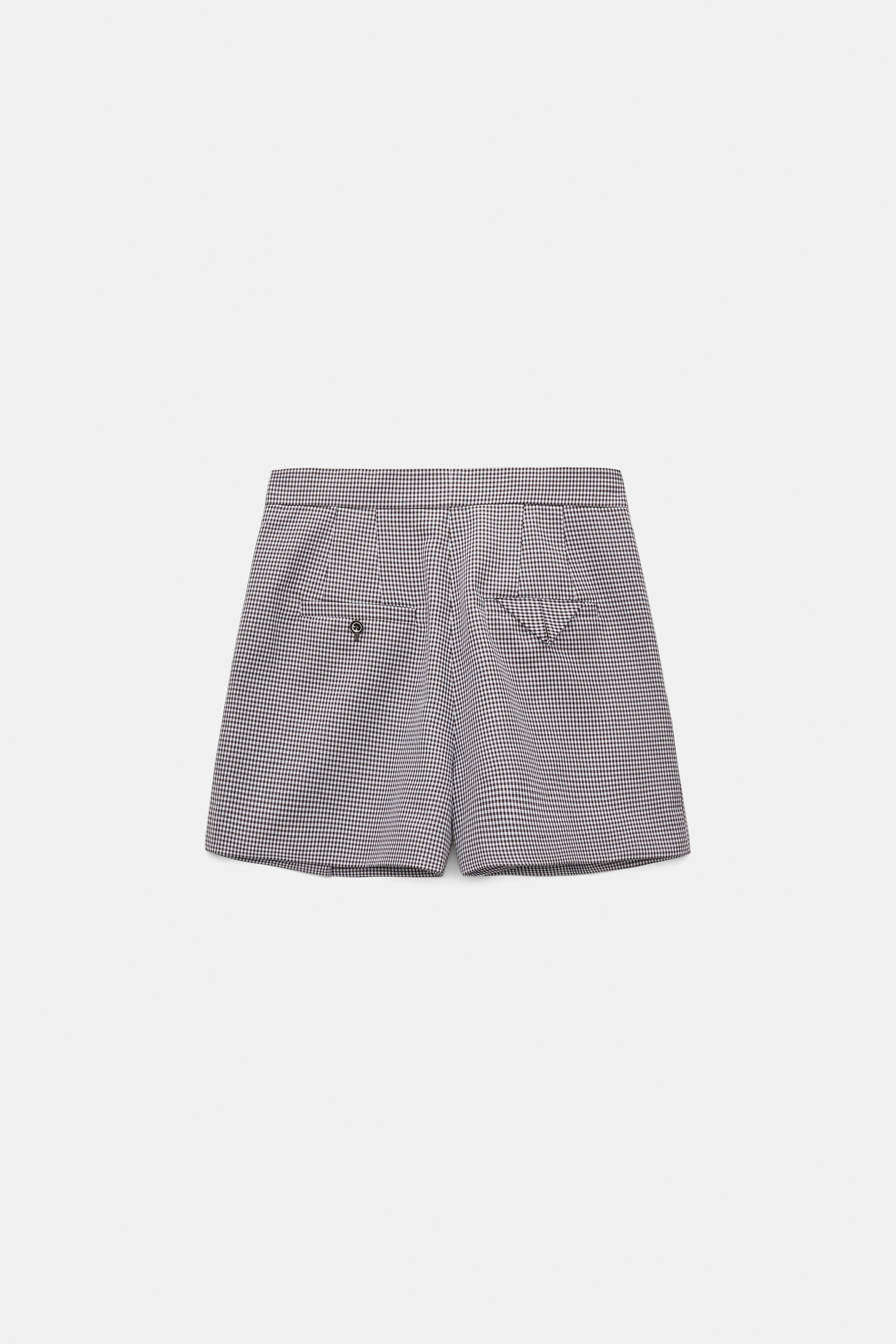 Dorothee Schumacher Karierte Shorts aus technischem Leinen white & walnut